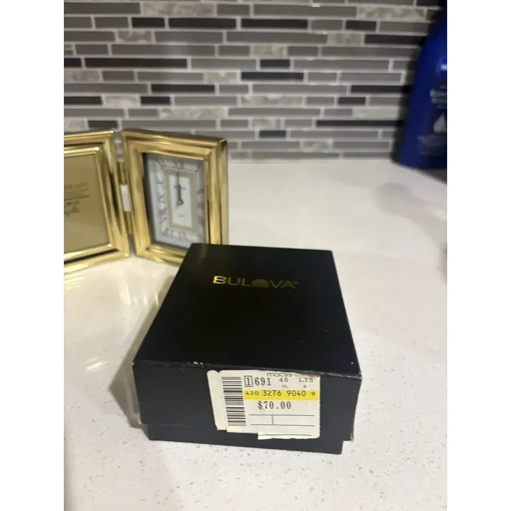 Vintage Bulova Desk Clock Solid Brass Brand New w/Box~ Rare Antique